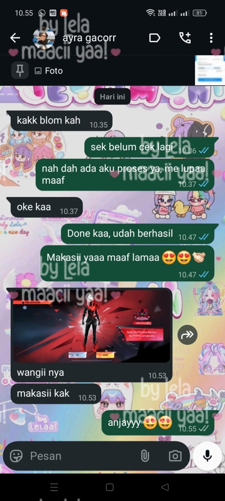 Testimoni chat WA pembeli 2